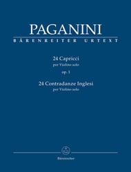 cover 24 Capricci, Op. 1 and 24 Contradanze Inglesi Violin Solo Import cover